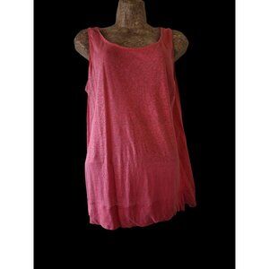 J. Jill Womens Sleeveless Lightweight Red Linen Tank Top Size M
